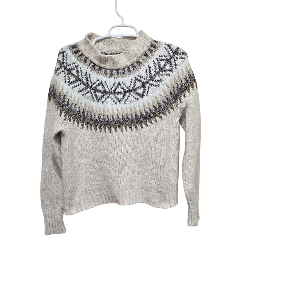 American Eagle Fair Isle Mock Neck Cozy Sweater M